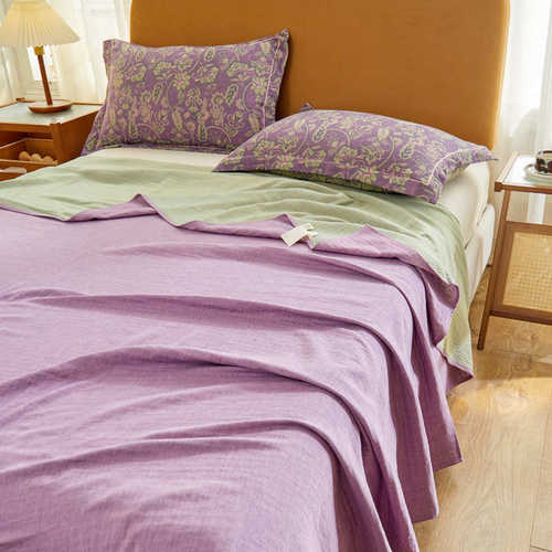 全棉双层纱床单双面拼色100纯棉纱布母婴A类学生宿舍儿童床罩被单