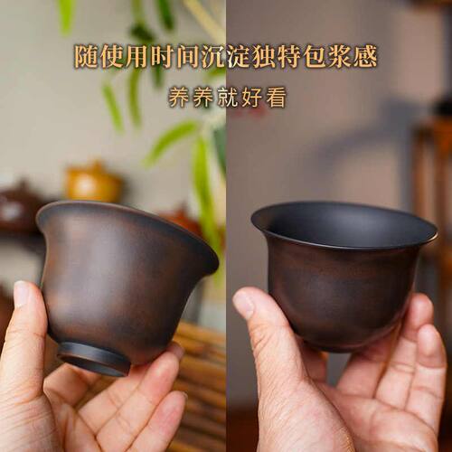 建水紫陶盖碗茶壶百克悬停三才高档单个茶杯薄泡套装壶非白瓷坭兴