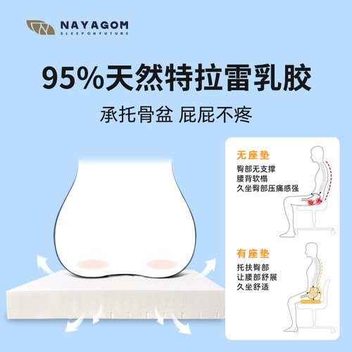 NAYAGOM/楠伢宫冰乳酪坐垫特拉雷乳胶坐垫加厚办公室久坐学生