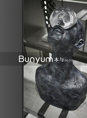 黑色觉醒者人物雕塑家居创意艺术摆件样板房间V电视柜软装饰品