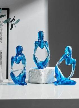 轻奢高档b抽象思考者人物艺术摆件简约客厅电视柜酒柜软装饰品