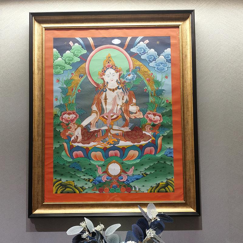 尼泊尔唐卡保护相框定制任意尺寸100CM正方形装裱古画框复古外框