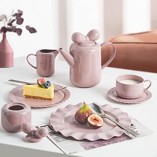 网红款 下午茶具 英式 茶具蝴蝶结精致陶瓷轻奢茶高颜值茶壶茶具套装