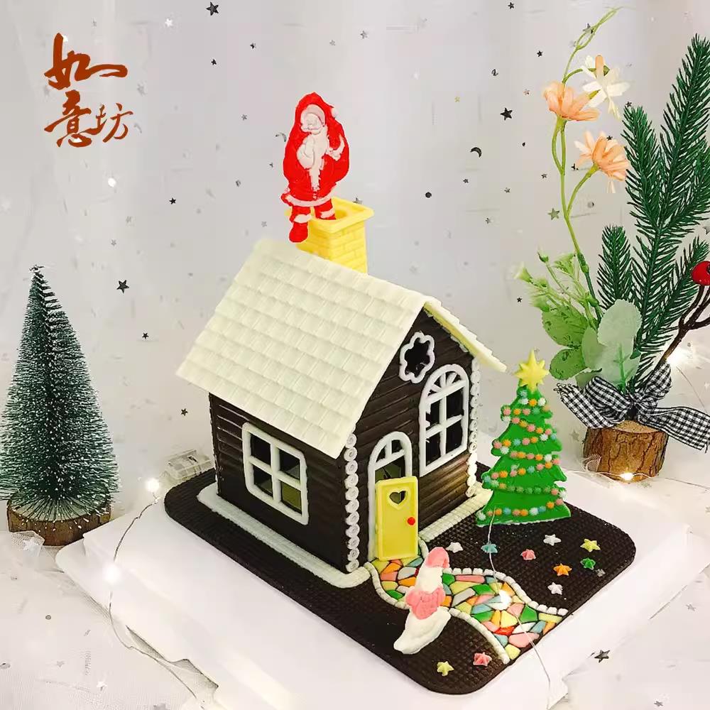 圣诞节组合小屋子模具姜饼屋巧克力房子全套硅胶蛋糕磨具手工烘焙