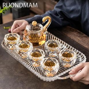 2024新款 金箔玻璃茶套装 全套轻奢家用办公室喝茶茶具礼盒