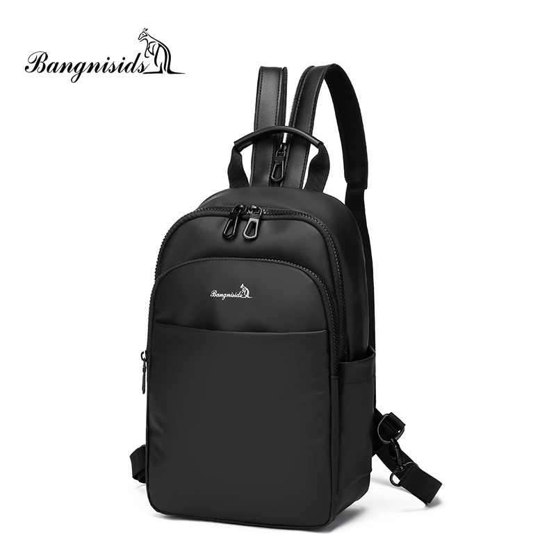 春季新款 皮膜斜挎包男士百搭胸包时尚休闲斜背包防水皮膜胸包