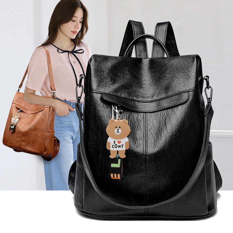 新款 双肩包女2024夏天时尚高级感大容量女士防盗背包简约学生书