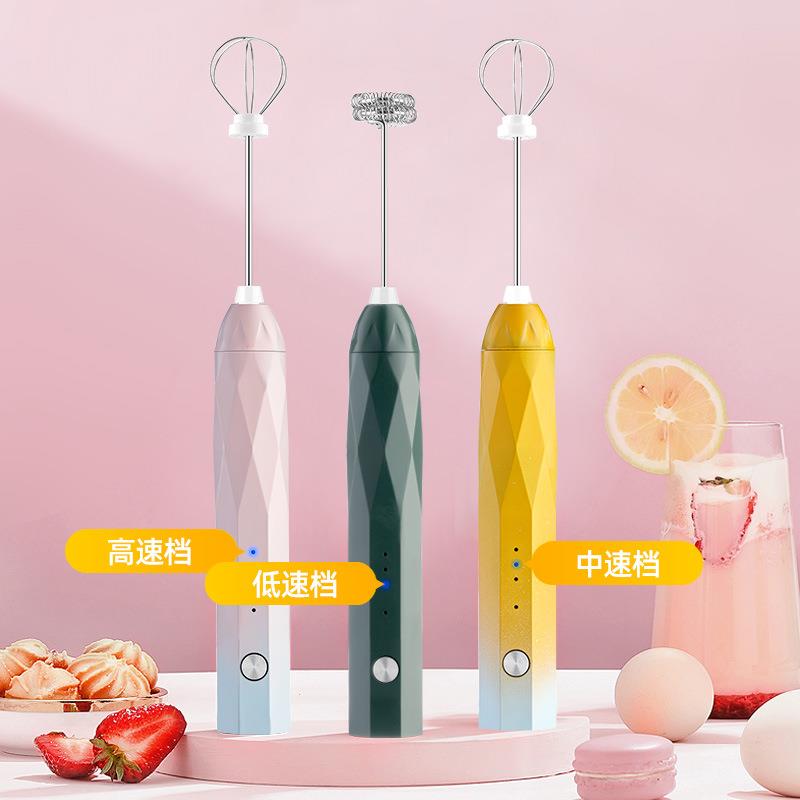 手持电动打蛋器咖啡搅拌器打奶泡器USB充电亚马逊打奶器烘培打泡