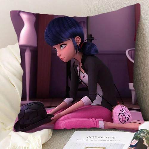 奇迹少女周边抱枕瓢虫雷迪玛丽娜黑猫诺儿艾俊靠枕学生宿舍枕头套