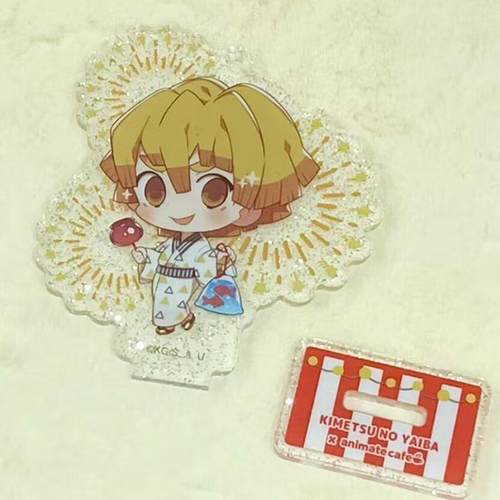 【上新】鬼灭之刃 我妻善逸专链 台湾限定烟花徽章亚克力立牌挂件