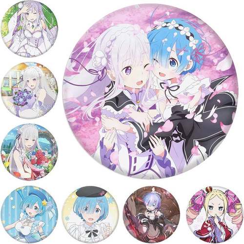 从零开始的异世界吧唧 二次元系列马口铁徽章 镜子钥匙扣周边配饰