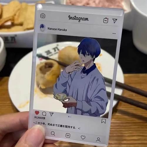 Free男子游泳俱乐部周边七濑遥松冈凛透卡拍照道具摆件二次元吧唧