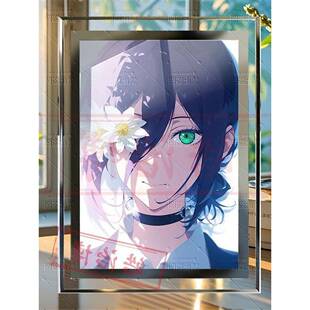 电锯人蕾塞剧场版好女人炸弹恶魔动漫周边水晶玻璃相框谷子摆件