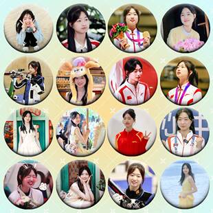 射击冠军黄雨婷徽章谷子吧唧58mm马口铁礼物明星周边书包挂件应援