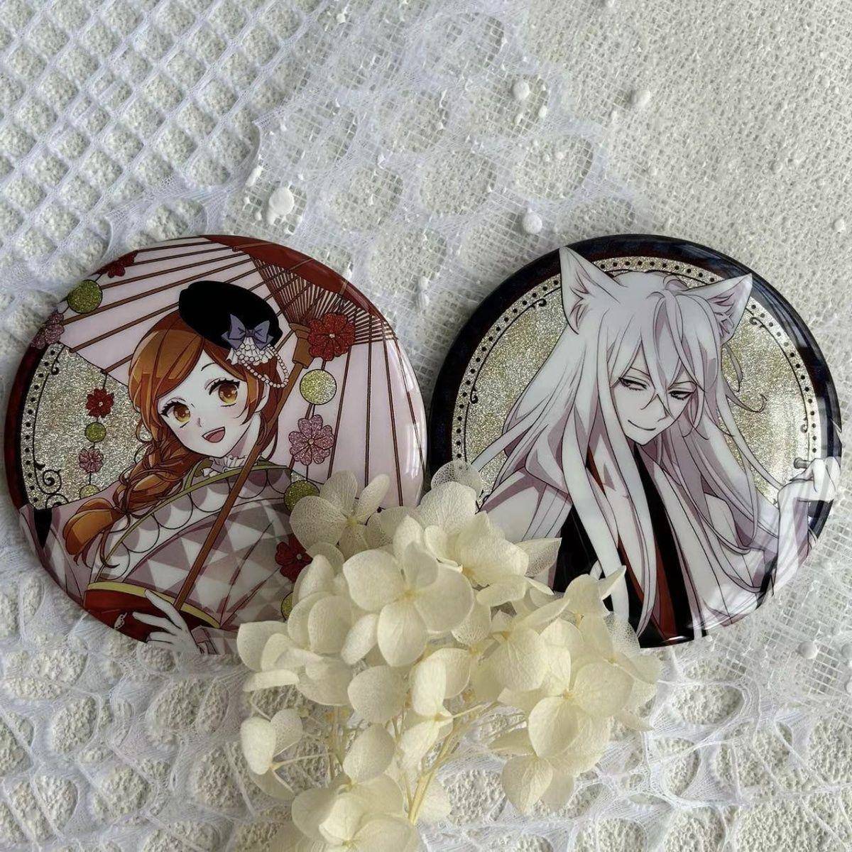 【75mm】元气少女缘结神巴卫桃园奈奈生双闪大徽章自制日谷底吧唧