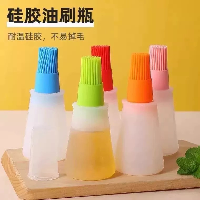 耐高温硅胶带盖定量烧烤油刷