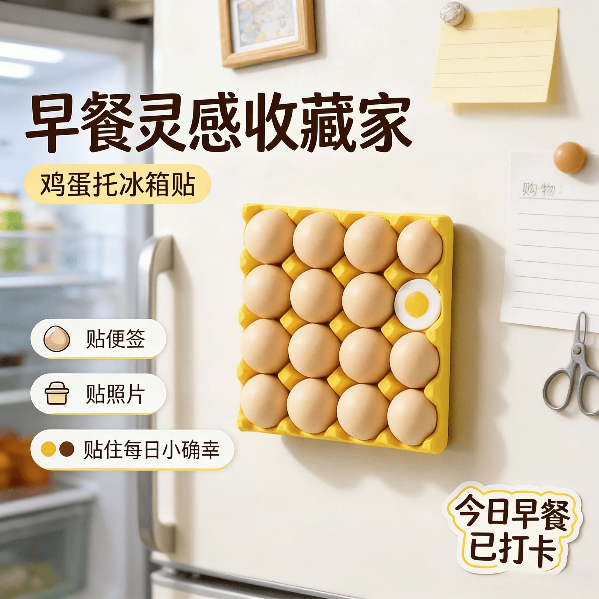 家用好物拍立得鸡蛋冰箱贴