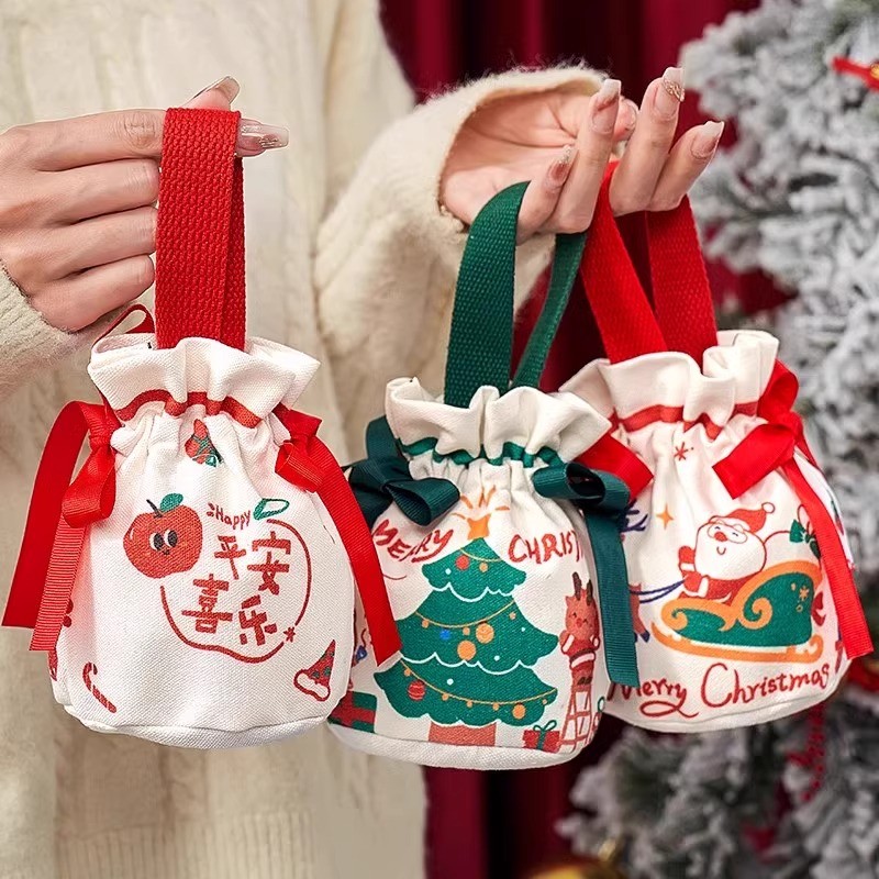 平安夜苹果礼盒儿童手提糖果袋
