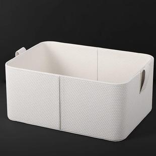 现代简约家用杂物零食玩具皮革收纳箱桌面化妆品收纳储物箱