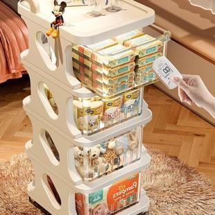 婴儿用品玩具收纳架 小推车收纳柜零食多层置物架可移动落地抽屉式