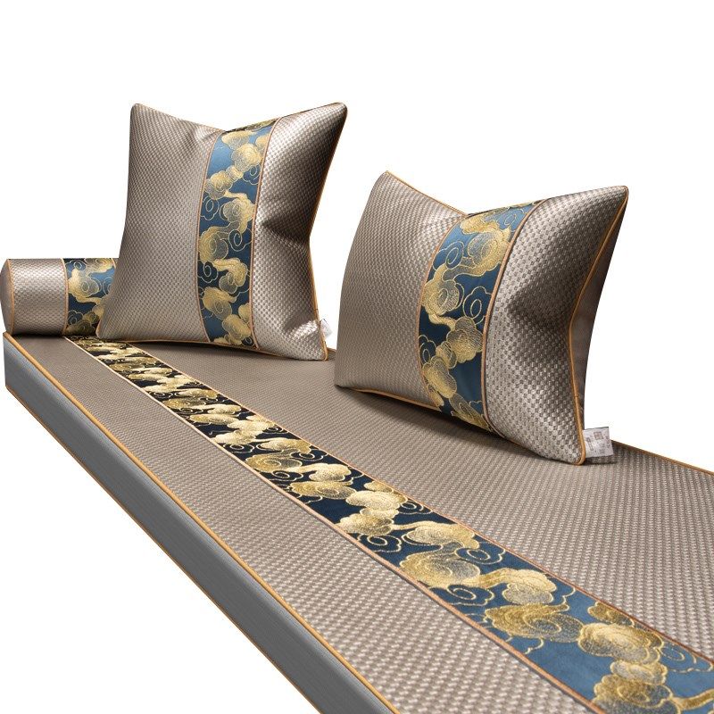 新中式家用乳胶座垫套夏季凉席红木沙发坐垫藤席凉垫防滑透气定制