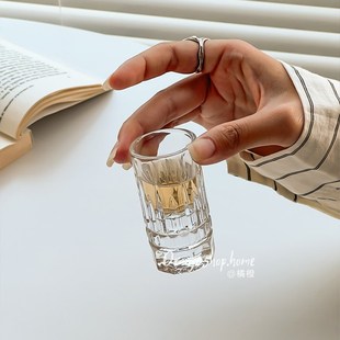 透明玻璃迷你小酒杯家用高颜值中古白酒杯烈酒杯简约小众一口杯子