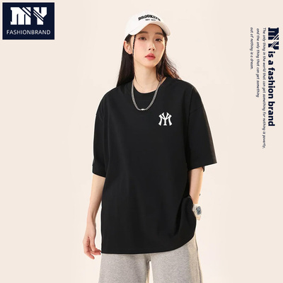 MY清仓！日系潮流小众印花日常通勤T恤圆领上衣男女同款简约时尚