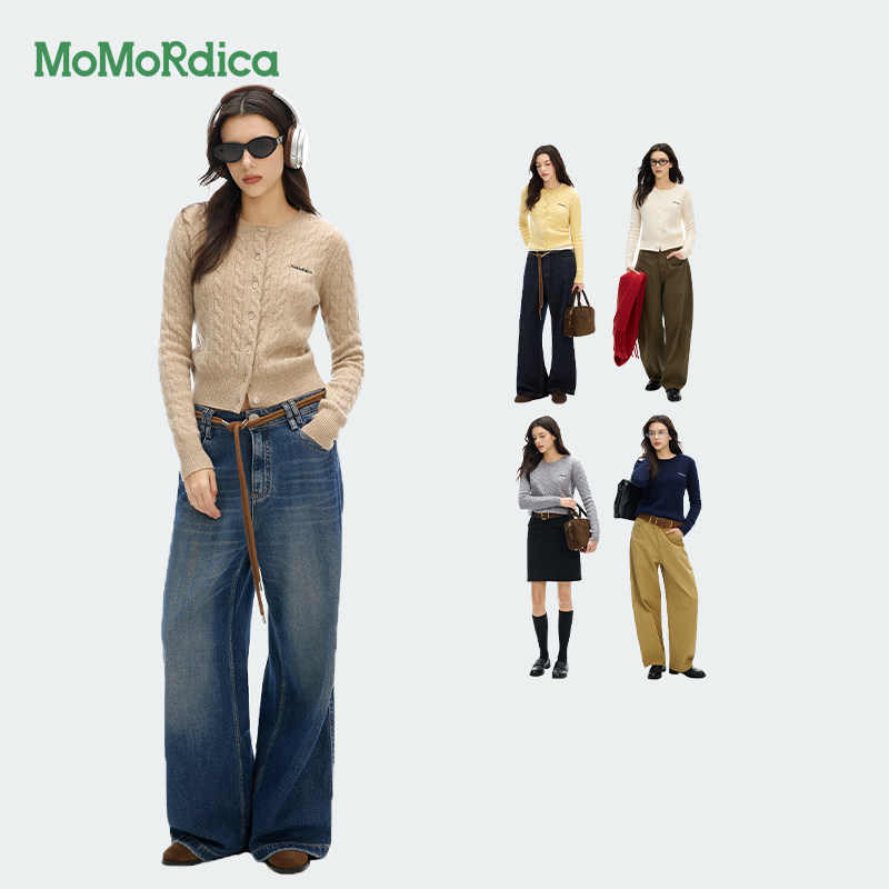 【所有女生的衣橱直播间】Momordica 绵羊毛开衫毛衣/圆领毛衣