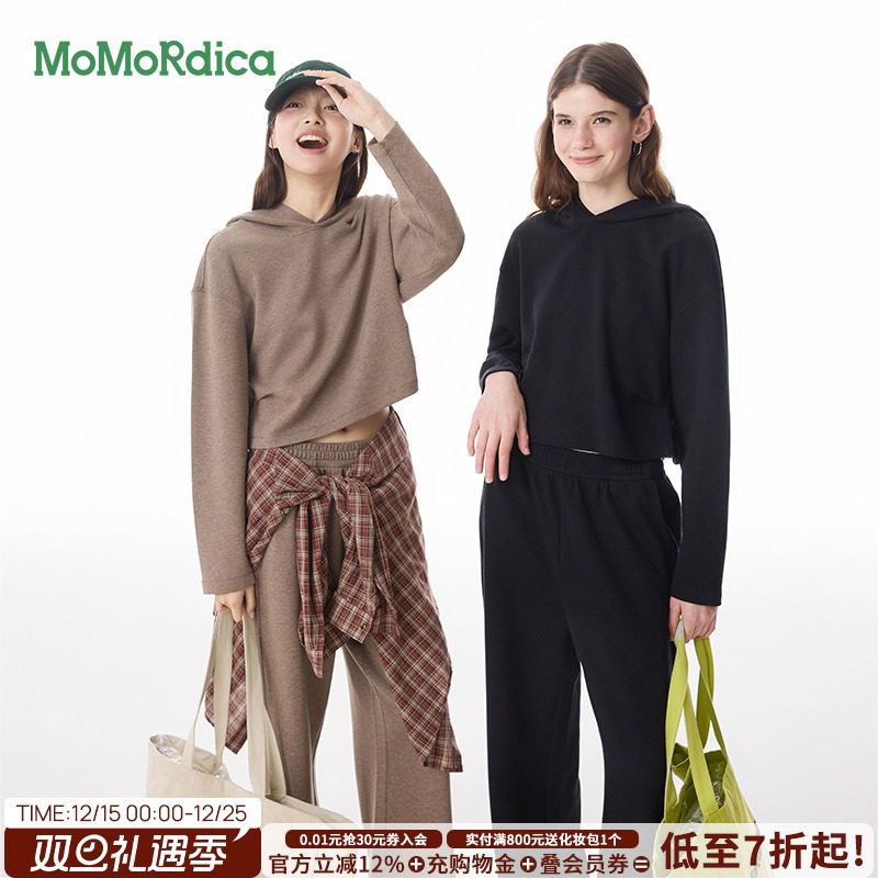 MoMoRdica2025秋季短卫衣长裤套装时尚休闲通勤百搭舒适