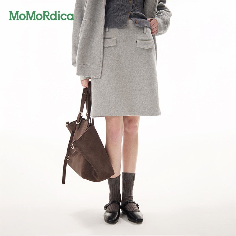 【清仓】Momordica新款2025夏季纯棉半身裙后开叉H型中