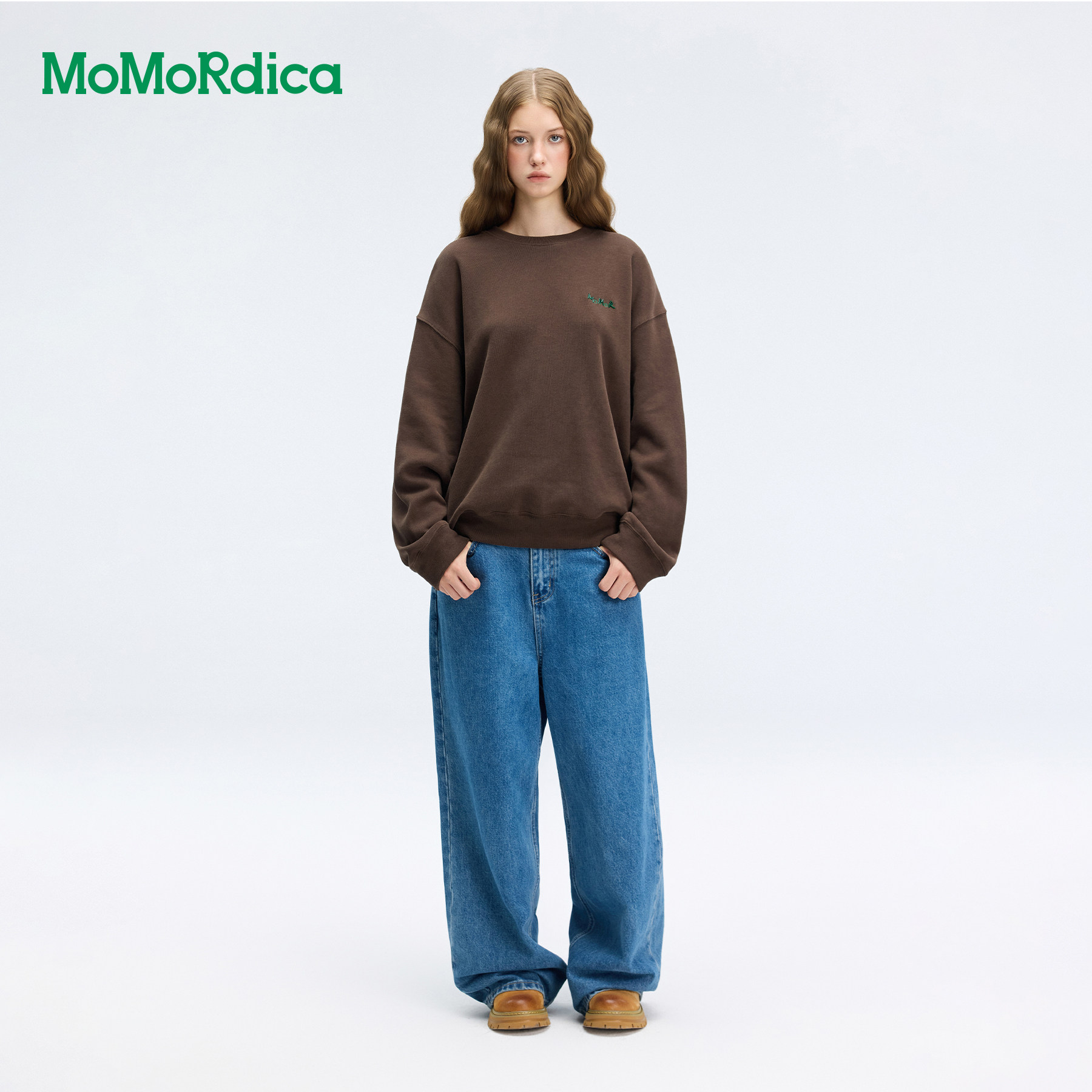 Momordica休闲百搭新款女生通勤必备圆领卫衣/卫衣外套/圆领长T