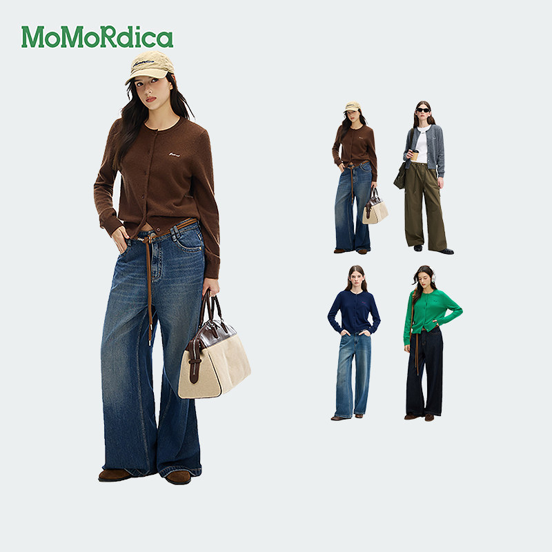 Momordica100%绵羊毛开衫毛衣保暖上衣