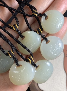 和田玉福袋挂件和田玉吊坠女款新中式古风福袋玉坠小众百搭玉佩