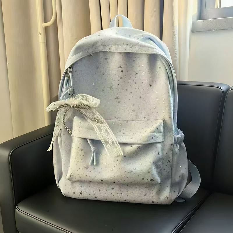 星星书包新款大容量可爱高中生ins风双肩包简约大学生背包