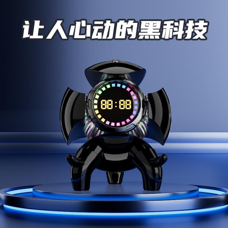 机甲小怪兽智能蓝牙音响时钟闹钟插TF卡FM收音接电脑音响创意礼品