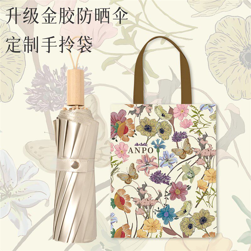 16骨遮阳伞女加大抗风彩胶防晒抗UV女折叠晴雨两用金杆遮阳伞