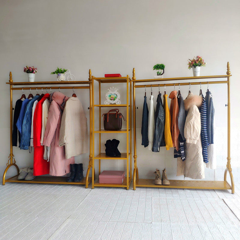 加厚服装展示架上墙双层壁挂式服装店侧挂衣帽间挂衣架尺寸可定制