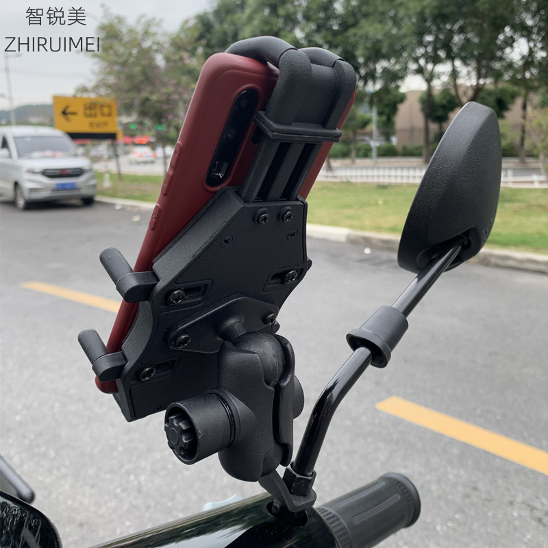 摩托车手机机支架铝合金车载机车骑行踏板车电动车导航支撑架防震