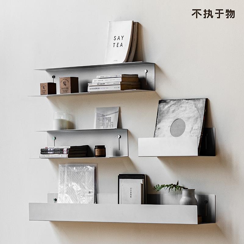 不锈钢一字隔板置物架工字型壁挂自由组合多层客厅墙面收纳展示架