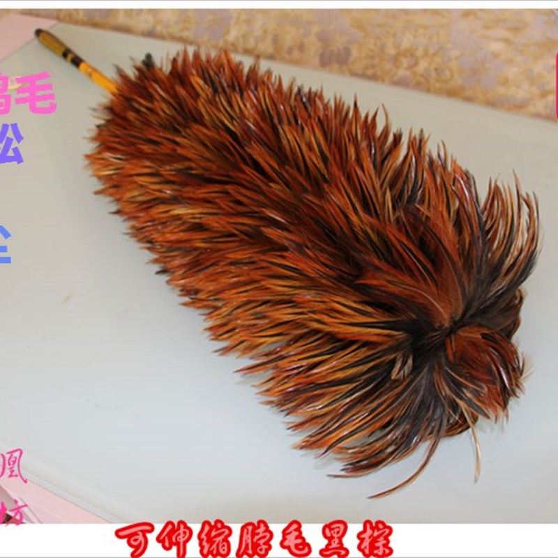 掸坊新品伸缩加厚纯手工真鸡毛掸子家用车用静电除尘禅子清洁毯子