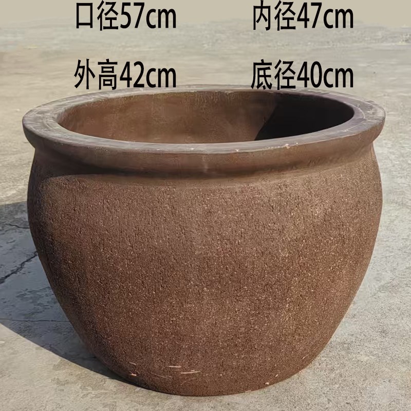 特大紫砂粗陶花盆荷花陶瓷缸种树种菜养花陶土盆水培生态乌龟鱼缸