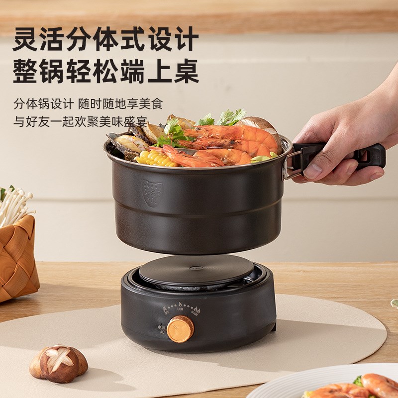 出国欧美日韩110V-220V折叠锅便携旅行分体式电煮锅小型电火锅
