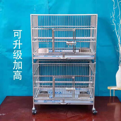 不锈钢鸟笼304大中小号玉鸟繁殖笼鹩哥鸟笼子玄凤大号室内别墅笼