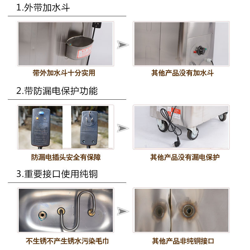 商用毛巾消毒柜不锈钢蒸汽加热柜美容院理髲店电热湿毛巾车机蒸箱