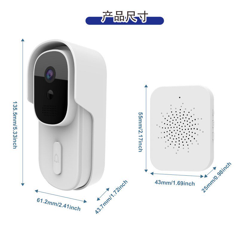 智能可视门铃监控门口防盗电子猫眼家用无线摄像头大广角摄影