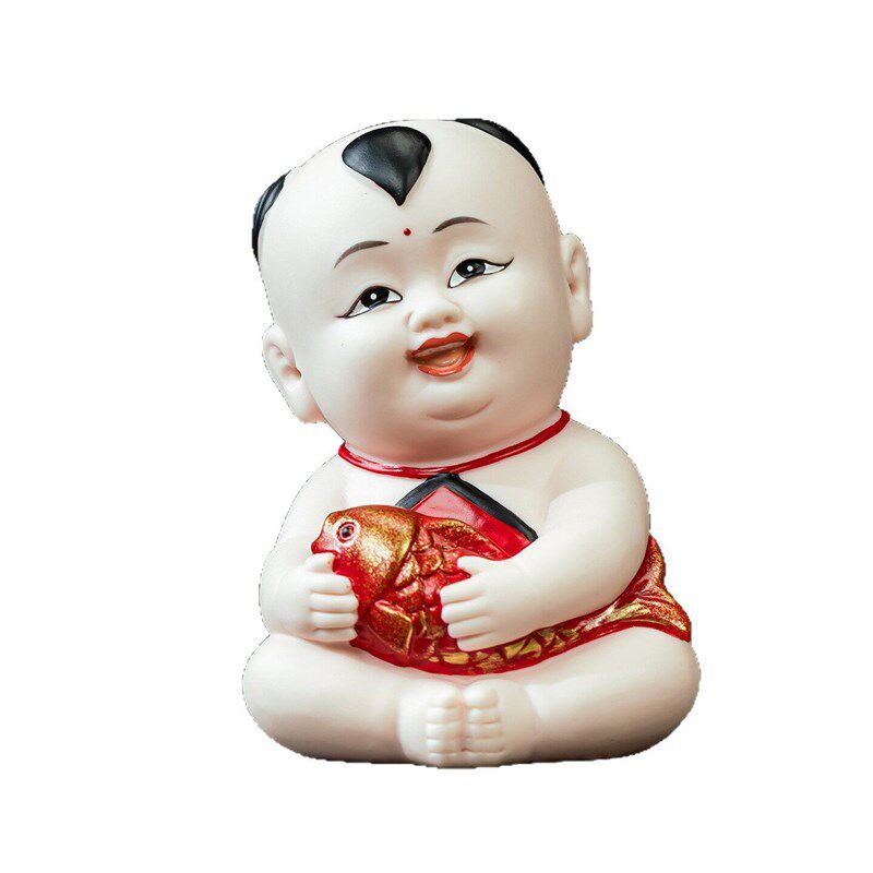 招财童子娃娃婚庆礼品早生贵子金童玉女男宝宝陶瓷福娃家居摆件