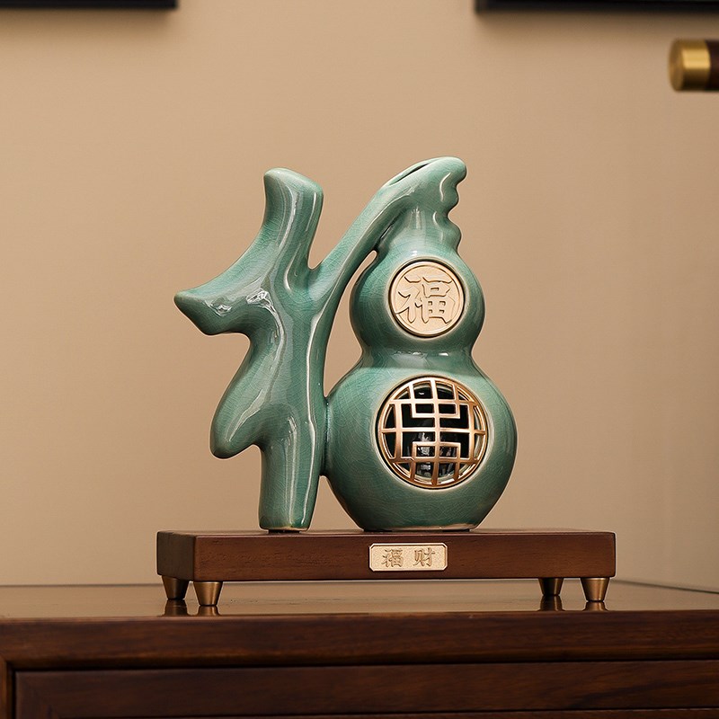 中国传统文化国学葫芦福字摆件新中式吉祥家居装饰品乔迁新居礼品