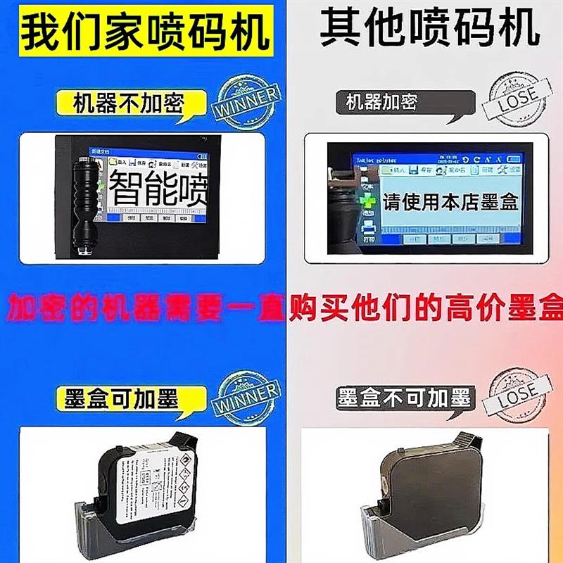 【可加墨】智能喷码机手持小型打生产日期标签机编号全自动打码器