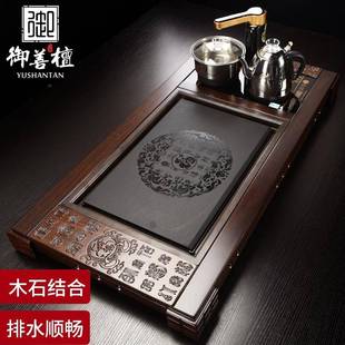 四合一全自动电器 折扣价 厂家直销实木茶台黑檀木茶盘茶具套装