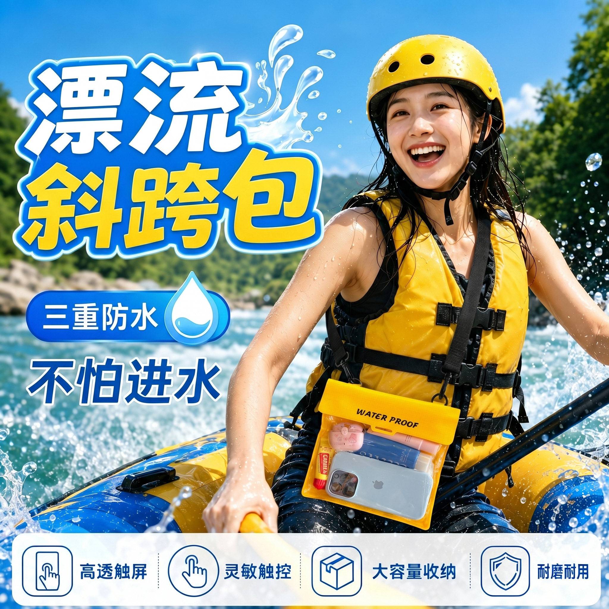 手机防水袋可触屏拍照游泳专用水上乐园漂流装备用品大尺寸容量包